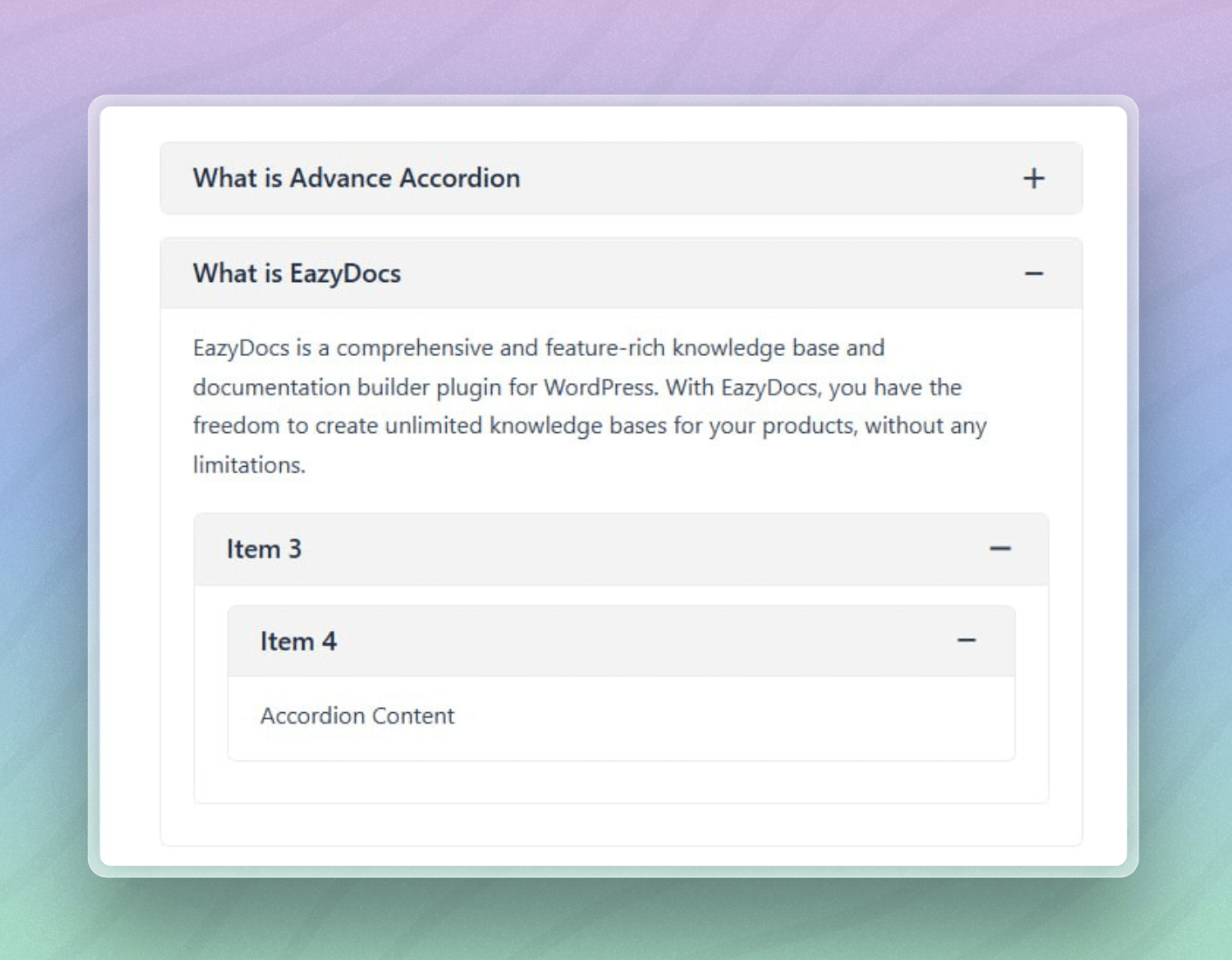 Nested Accordion