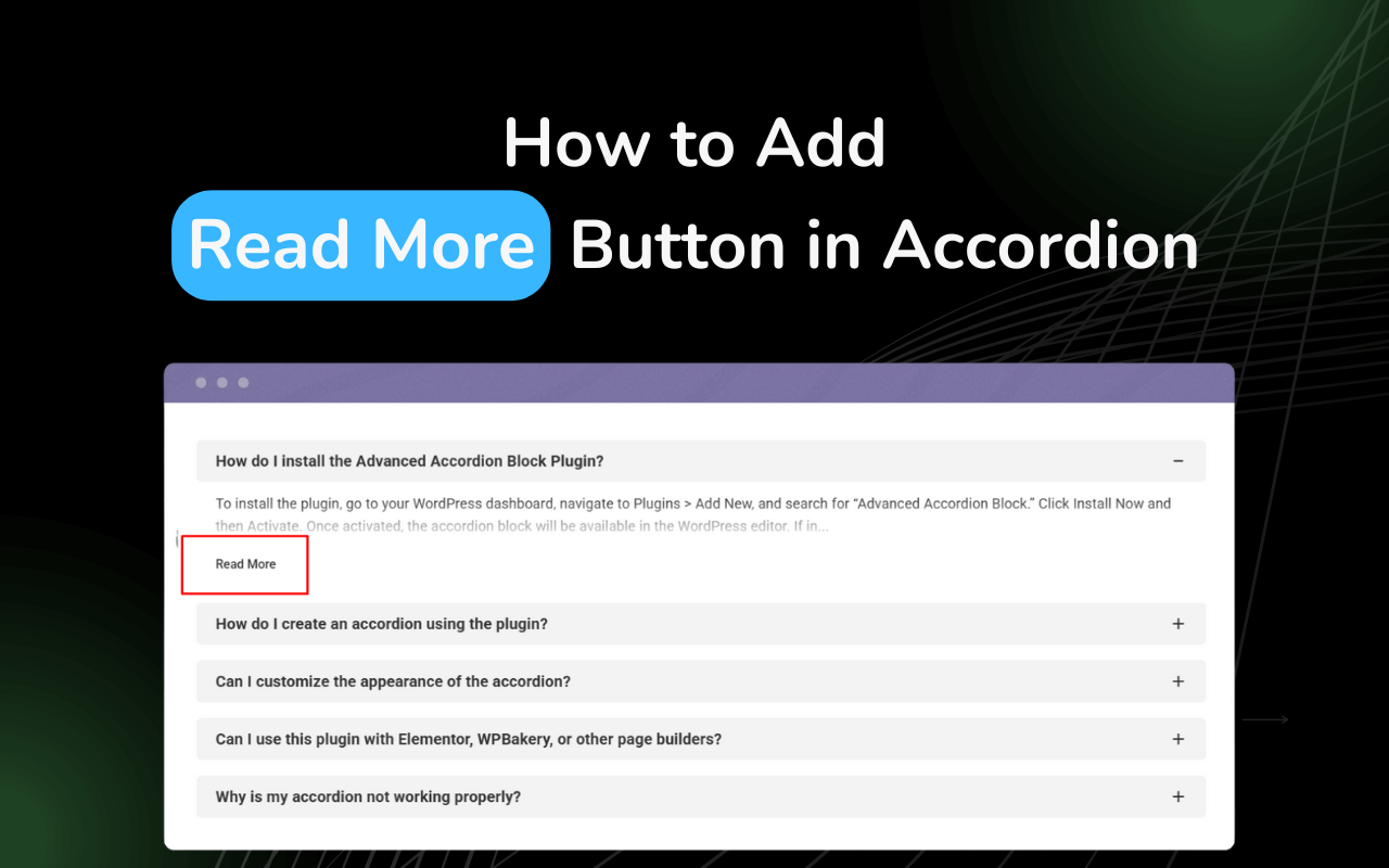 how to add Read More Button